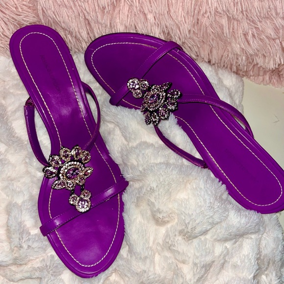 Jessica London Purple Crystal Heeled Sandals Size 11M RARE & HTF - Picture 6 of 16